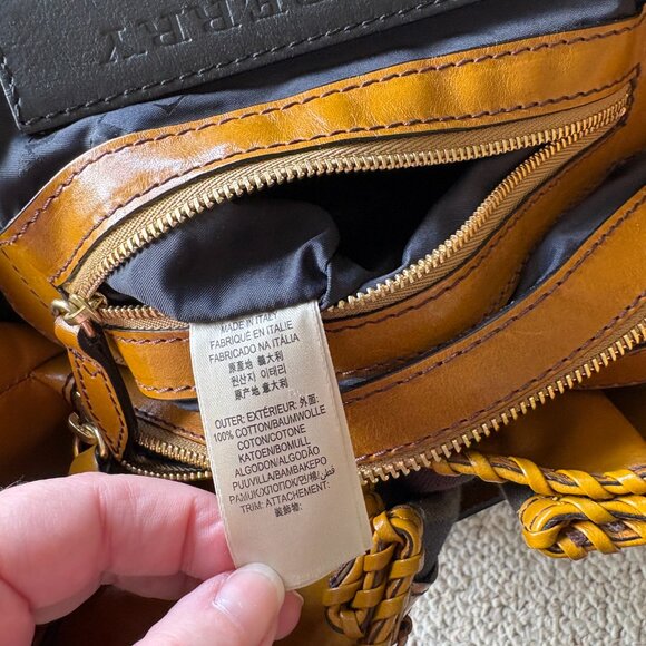 Burberry Prorsum House Check Canvas Tote Chrome Yellow Bridle Leather Large - Picture 16 of 16